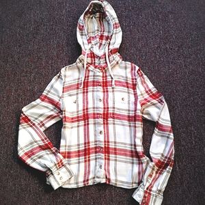🔵3/$30 Plaid Button Up Longsleeve Hooded Shirt